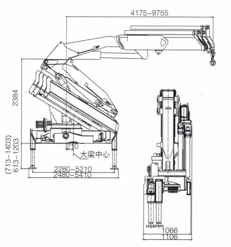 XCMG SQZ160-4 knuckle crane drawing